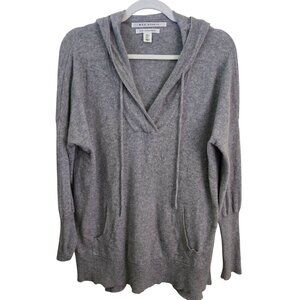 Max Studio 100% Cashmere Hooded Sweater Size L